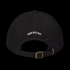 Kiss and Tell Hat — black, back view on a black background